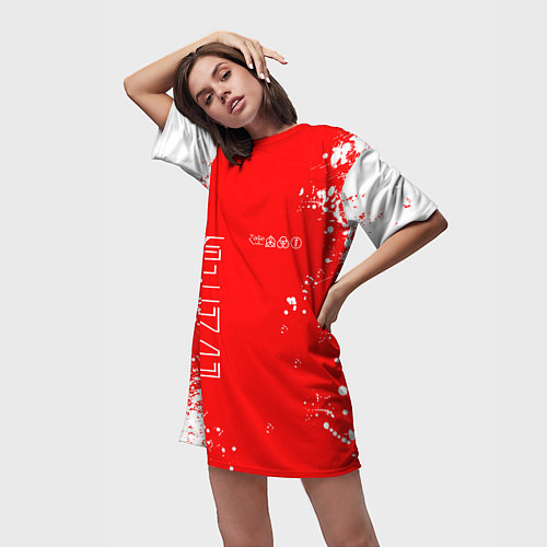 Женская длинная футболка ЛЕД ЗЕППЕЛИН LED ZEPPELIN / 3D-принт – фото 3