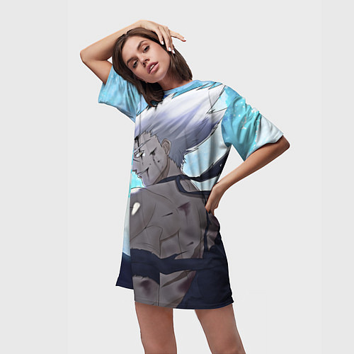 Женская длинная футболка Ванпанчмен Гару / 3D-принт – фото 3