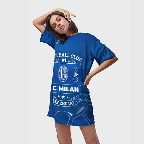 Женская длинная футболка AC Milan Legends / 3D-принт – фото 3