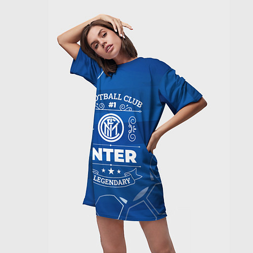 Женская длинная футболка Inter FC 1 / 3D-принт – фото 3