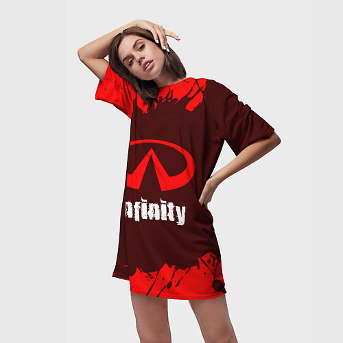 Женская длинная футболка INFINITI Infinity Краска / 3D-принт – фото 3
