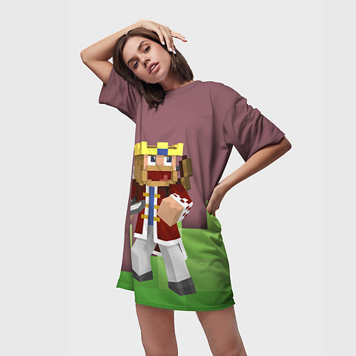Женская длинная футболка Minecraft Hero Video game / 3D-принт – фото 3