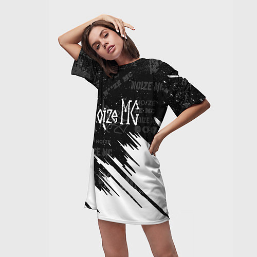 Женская длинная футболка Noize mc нойз мс / 3D-принт – фото 3