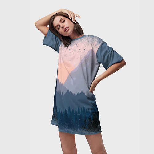 Женская длинная футболка Call of the Mountain / 3D-принт – фото 3