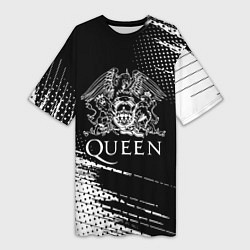Футболка женская длинная Queen герб квин, цвет: 3D-принт
