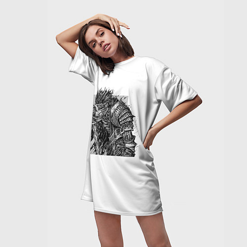 Женская длинная футболка Soulsborn / 3D-принт – фото 3