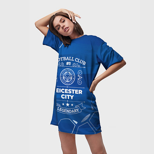 Женская длинная футболка Leicester City FC 1 / 3D-принт – фото 3