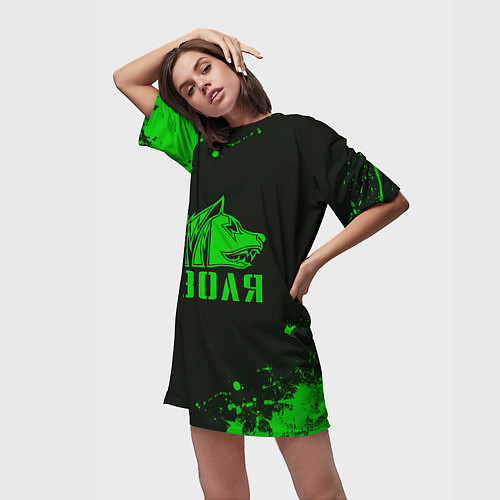 Женская длинная футболка S T A L K E R СВОБОДА / 3D-принт – фото 3
