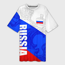 Футболка женская длинная RUSSIA - SPORTWEAR - ТРИКОЛОР, цвет: 3D-принт