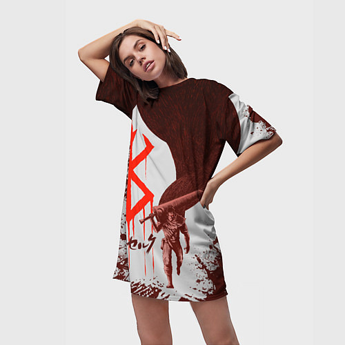 Женская длинная футболка БЕРСЕРК РУБАКА / 3D-принт – фото 3