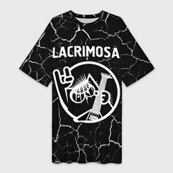 Футболка женская длинная Lacrimosa КОТ Трещины, цвет: 3D-принт