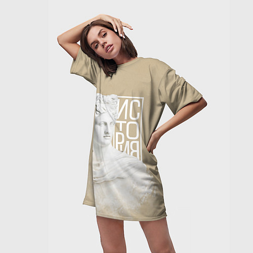 Женская длинная футболка Античная история / 3D-принт – фото 3