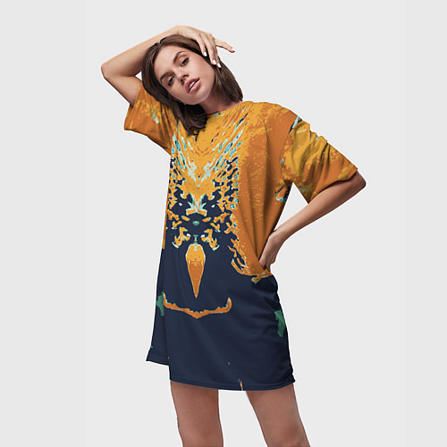 Женская длинная футболка Абстрактный,цветной узор Abstraction / 3D-принт – фото 3