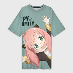 Футболка женская длинная Аня Форджер Spy Family, цвет: 3D-принт