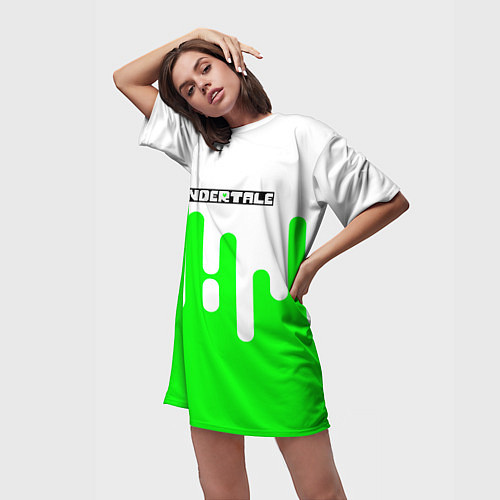 Женская длинная футболка Undertale андертейл логотип / 3D-принт – фото 3