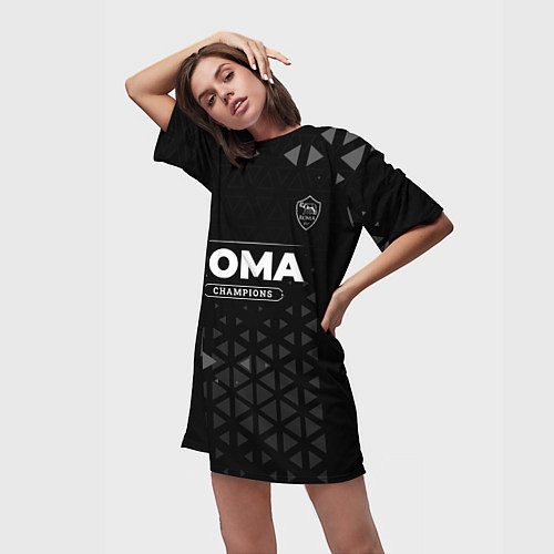 Женская длинная футболка Roma Форма Champions / 3D-принт – фото 3