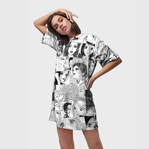 Женская длинная футболка Nana pattern / 3D-принт – фото 3