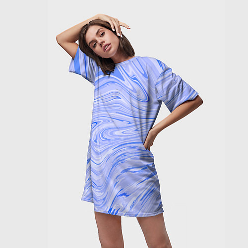 Женская длинная футболка Abstract lavender pattern / 3D-принт – фото 3