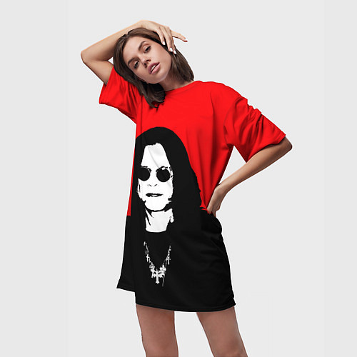 Женская длинная футболка OZZY OSBOURNE ОЗЗИ ОСБОРН / 3D-принт – фото 3