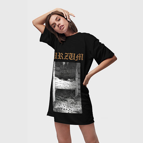 Женская длинная футболка Burzum cockroaches / 3D-принт – фото 3
