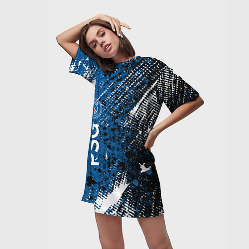 Женская длинная футболка Псж краска / 3D-принт – фото 3