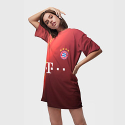 Футболка женская длинная Bayern munchen T, цвет: 3D-принт — фото 2
