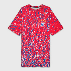 Женская длинная футболка Bayern munchen брызги красок