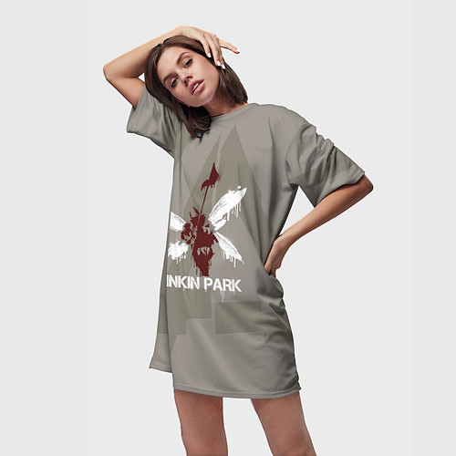 Женская длинная футболка Linkin Park - Hybrid Theory 2022 / 3D-принт – фото 3