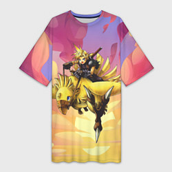 Футболка женская длинная Клауд Страйф из Final Fantasy, цвет: 3D-принт