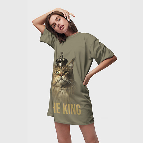 Женская длинная футболка Король котов Мейн-кун / 3D-принт – фото 3