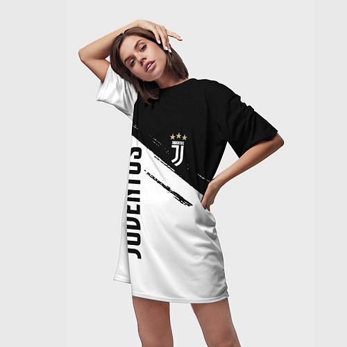 Женская длинная футболка Ювентус фс / 3D-принт – фото 3