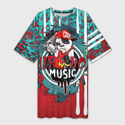 Футболка женская длинная Hip hop - Music, цвет: 3D-принт
