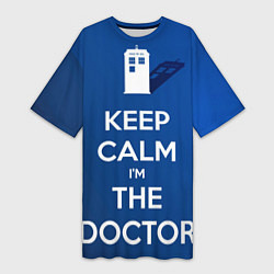 Футболка женская длинная Keep calm Im the Doctor, цвет: 3D-принт