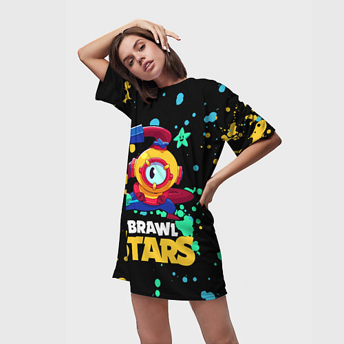 Женская длинная футболка Otis Brawl Stars / 3D-принт – фото 3