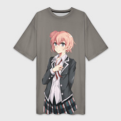 Футболка женская длинная Юи Юигахама OreGairu, цвет: 3D-принт