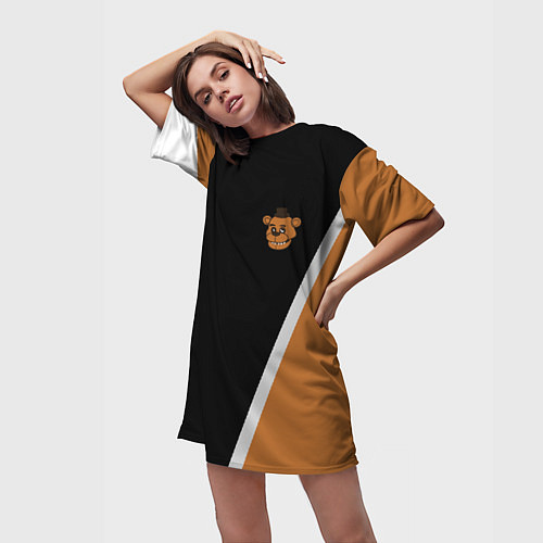Женская длинная футболка Фредди - абстракция / 3D-принт – фото 3