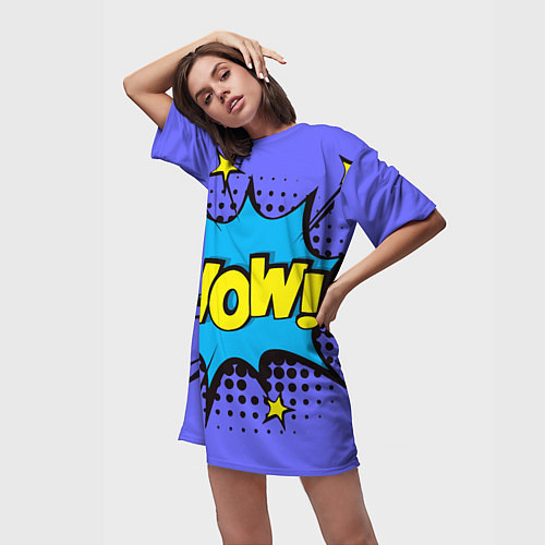 Женская длинная футболка POP ART - стрикеры WOWWTF / 3D-принт – фото 3