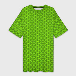 Футболка женская длинная Зеленые ячейки текстура, цвет: 3D-принт