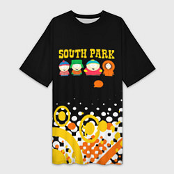Футболка женская длинная Южный Парк - абстракция, цвет: 3D-принт