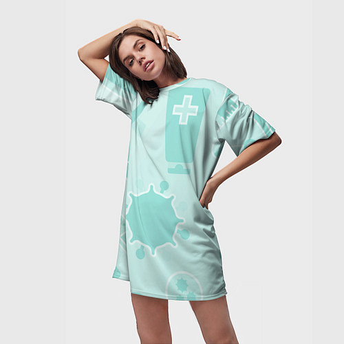 Женская длинная футболка Медицинские профессии / 3D-принт – фото 3