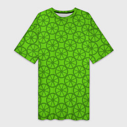 Женская длинная футболка Зеленые колеса