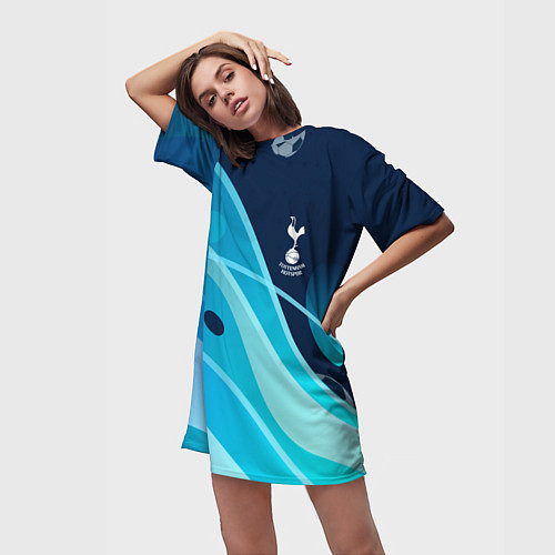 Женская длинная футболка Tottenham hotspur Абстракция / 3D-принт – фото 3