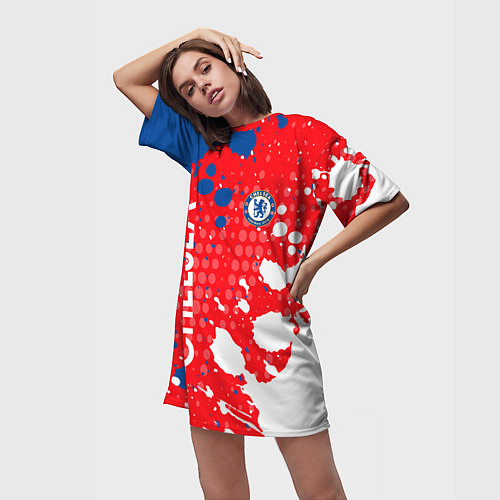 Женская длинная футболка Chelsea Краска / 3D-принт – фото 3
