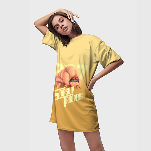 Женская длинная футболка Звездный десант босс арахнид / 3D-принт – фото 3