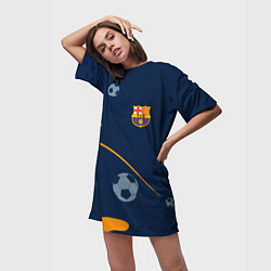 Футболка женская длинная Barcelona Абстракция, цвет: 3D-принт — фото 2