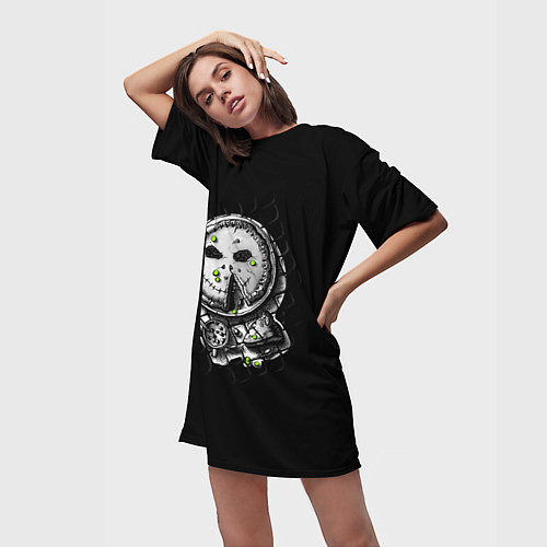 Женская длинная футболка Криповый пирог на Хеллоуин / 3D-принт – фото 3