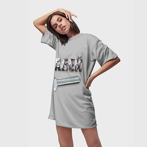 Женская длинная футболка Забей болт / 3D-принт – фото 3