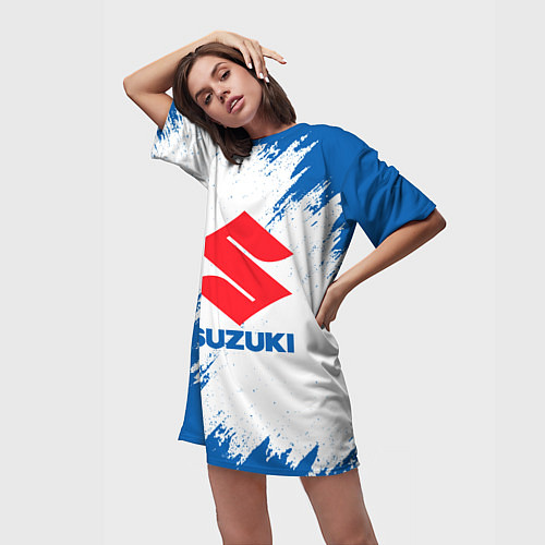 Женская длинная футболка Suzuki - texture / 3D-принт – фото 3