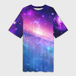 Футболка женская длинная Космическая воронка, цвет: 3D-принт