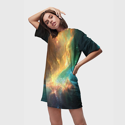 Женская длинная футболка Крыло звезды / 3D-принт – фото 3